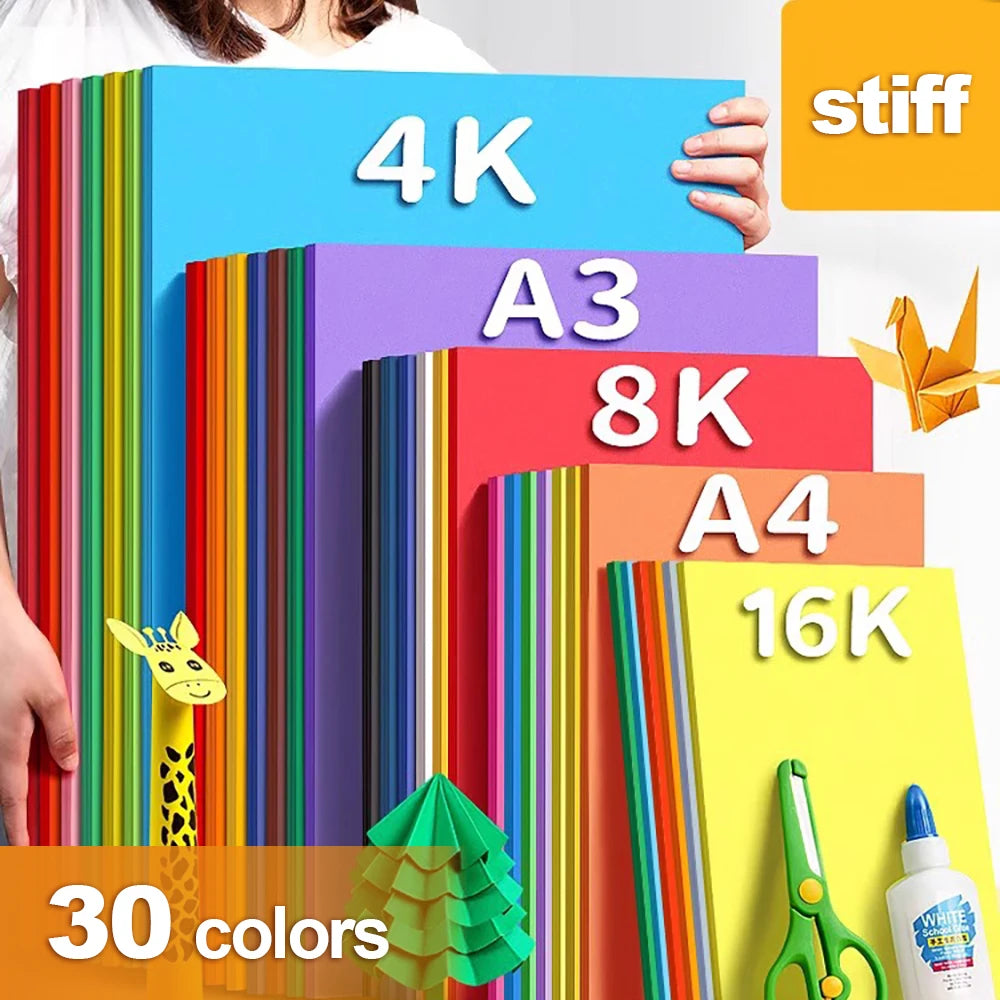 A4 Colored Cardstock 50sheets Thickened Hard Paper 200 gsm Card Stock Colorful Drawing Paper for DIY Art Card Making Scrapbook
