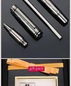 1 PC High Quality Luxury Full Metal Ballpoint Pen Silver Plating Ball Pens Business Writing Signing School Office Supplies 03733