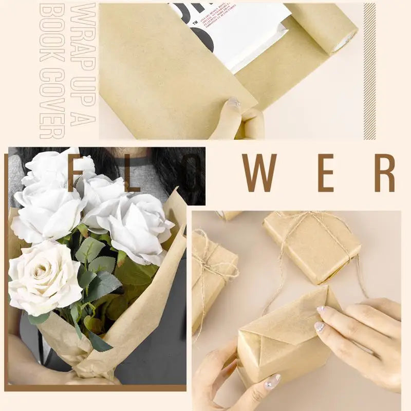 1 Roll 10M 10/30/40/45cm Of Kraft Paper Roll For Gift Wrapping Moving Packing Brown Paper Roll For Painting,Crafts,DIY Making