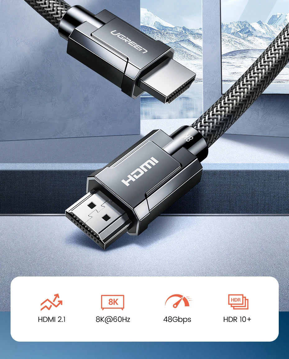 UGREEN 8K HDMI-Compatible Cable for Xiaomi TV Box PS5 Ultra High Speed Certified 8K@60Hz Cable 48Gbps eARC Dolby Vision