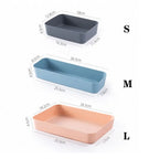 Plastic Desktop Storage Box Stackable Large Capacity Drawer Divider Storage Box Solid Color Documents File Organizer Home Office