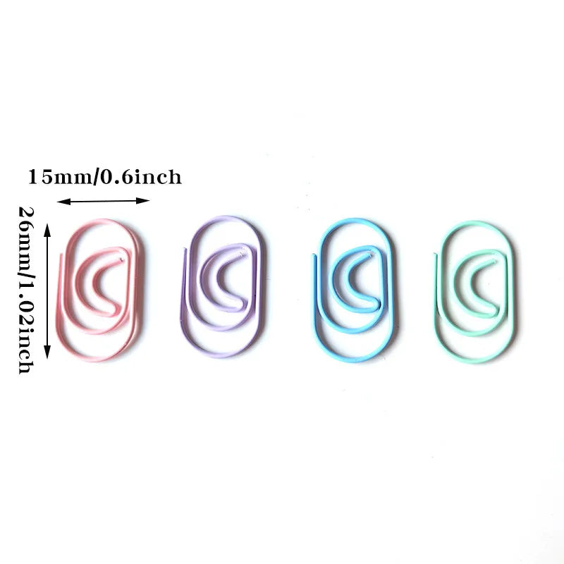 30pcs/pack Colorful Multi Shaped Heart-shaped Paper Clips, Colorful Macaron Mini Shaped Paper Clips