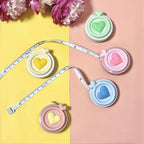 1pc Compact Retractable Pastel Heart-Shaped Mini Tape Measure - for Body Measurements, Clothing