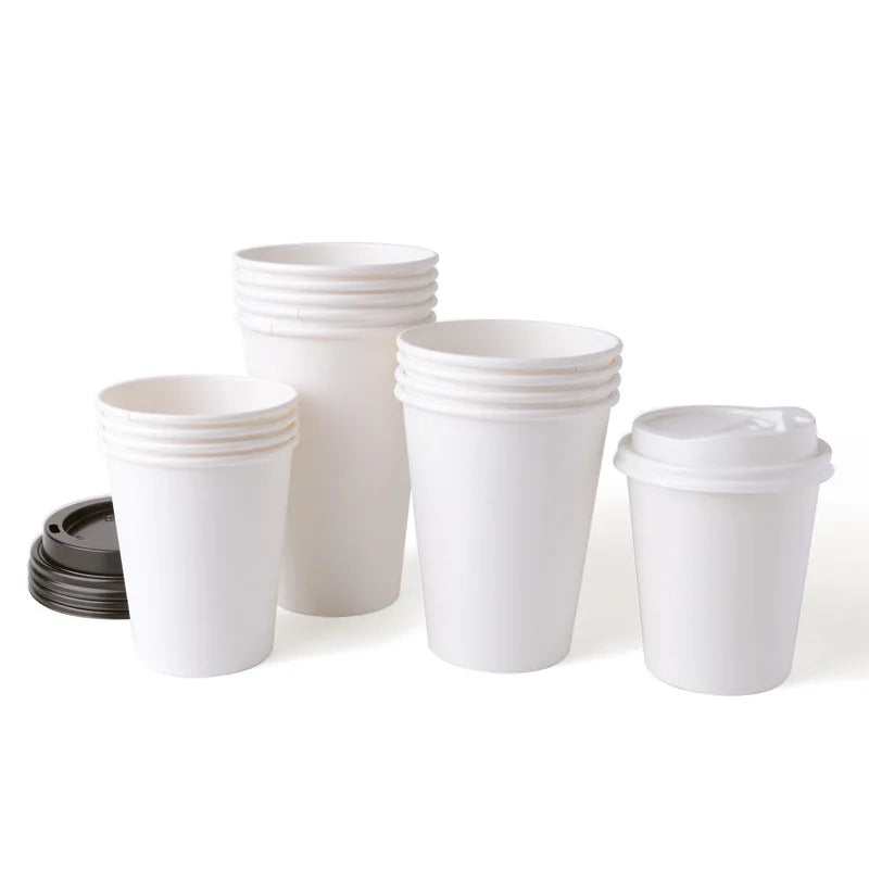 100pcs/pack 100ml Small Paper Cup White Coffee Cup Tea Milk Cup Disposable Party Supplies