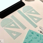 4PCS/Set 15/20CM Jelly Ruler Set Transparent Measuring Stationery Set Square Thickened Straight Ruler Student Gift