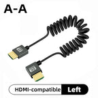 8K UHD Cable High Speed HDMI-compatible Mini/Micro HDMI-compatible Coiled Cord for HDTV Laptop PC PS4 Camera DV Monitor Display