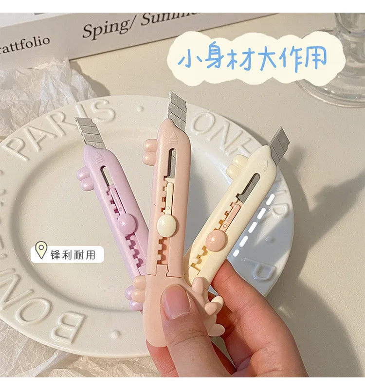1Pcs Cartoon Cute Dog DIY Mini Multipurpose Pocket Folding Knife Letter Pen Envelope Opening Knife