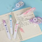 1 Correction Tape + 1 Correction Liquid Kawaii White Out Combo Quick Dry & Clean Finish Student Mistake Cover Tools Stationery