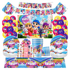 True Rainbow Kingdoms Birthday Party Decoration Disposable Tableware Balloons Paper Plate Napkins kids Baby Shower Supplies