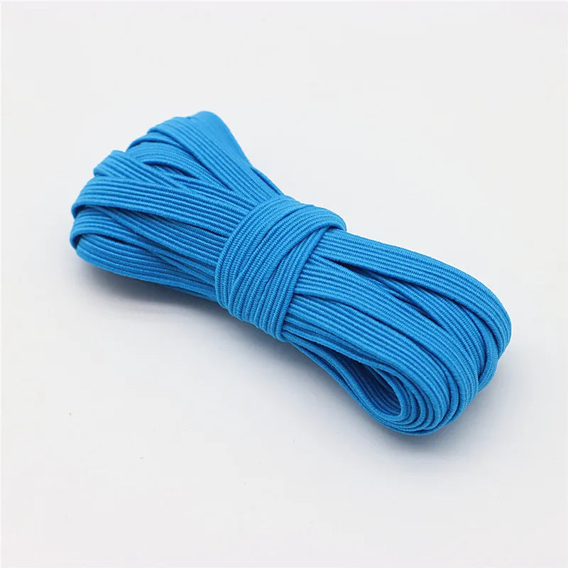 5m 10m 20m 40m 90m Elastic Elastic Band 6mm Color Sewing Household Rubber Band Elastic Band Garment Sewing Accessories