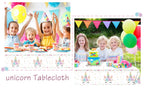 Magical Unicorn Tablecloth 54x108''-Disposable Waterproof Plastic for Girls Birthday&Baby Sprinkle | Glitter Rainbow Party Decor