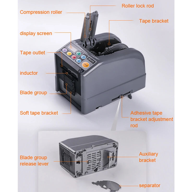 Automatic tape Dispenser Ribbon Cutting Machine ZCUT-9 ZCUT-9GR 110V/220V 6-60mm Intelligent Adhesive Tape Double Sided Cutter