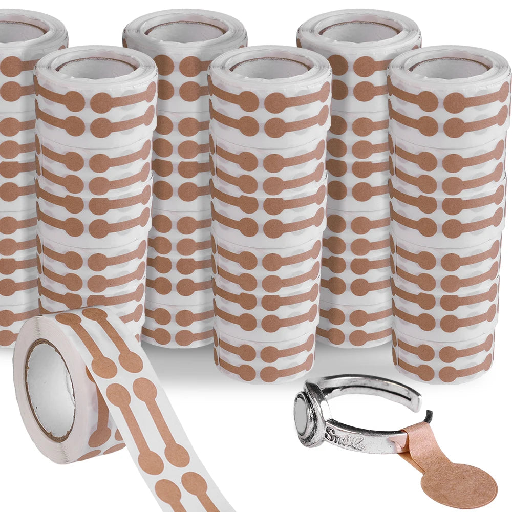 500Pcs/Roll Portable Jewelry Price Tag Brown Self Adhesive Barbell Stickers DIY Necklace Tool Ring Bracelet Exhibitor Packaging