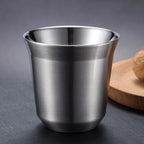 Double Wall Insulated Stainless Steel Espresso Cup Capsule Coffee Mug Metal Drinking Demitasse Cup For Home Indoor or Outdoor
