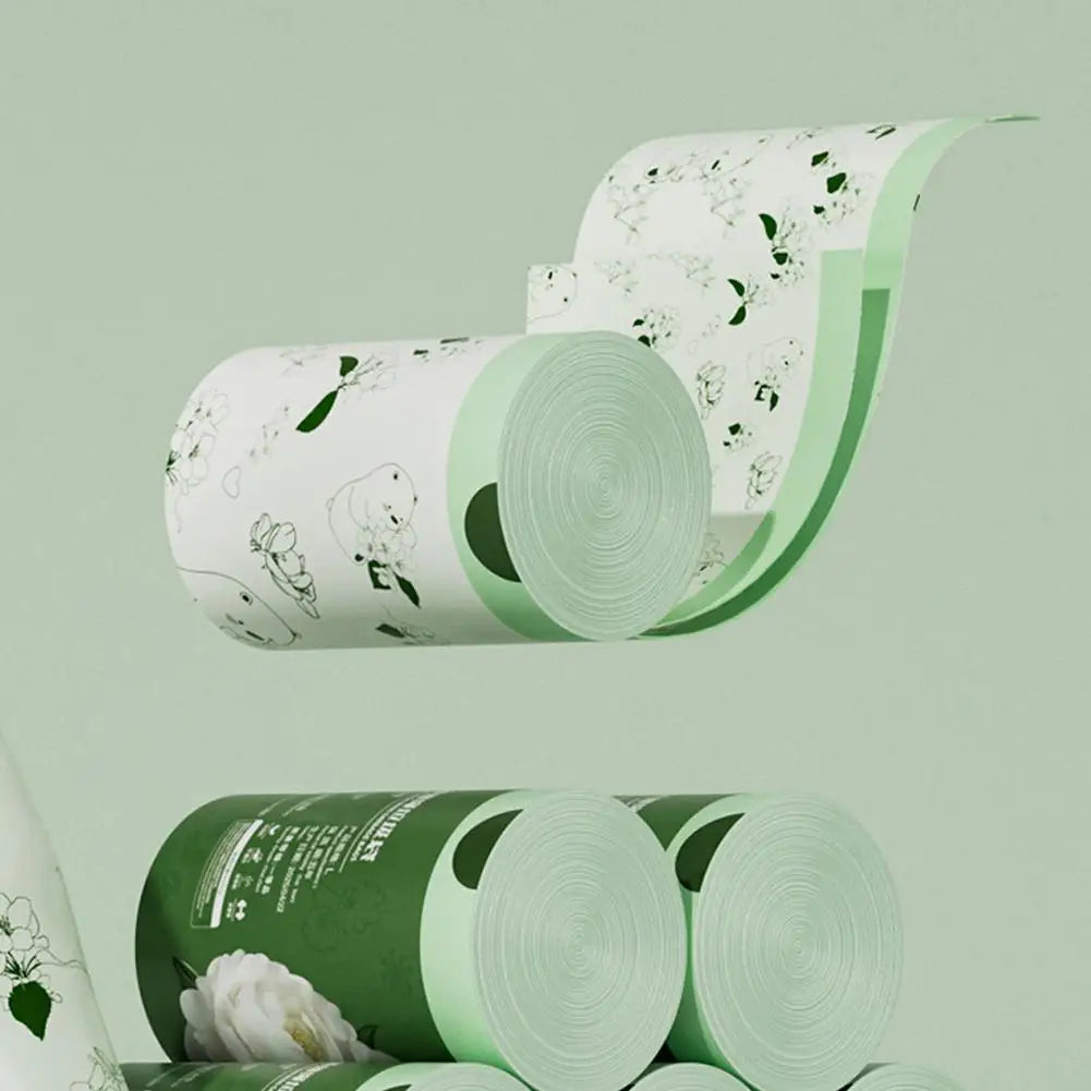 50 100pcs Scented Drawstring Trash Bags Thickened Camellia Fragrance Garbage Bag for Kitchen Odor Control Waste Bag