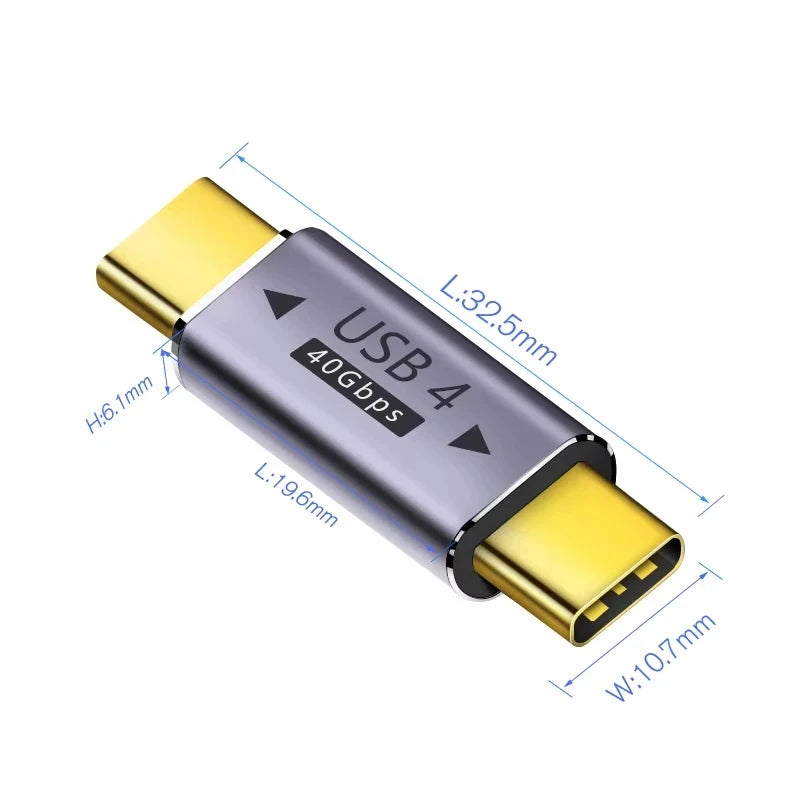 NNBILI USB4.0 40Gbps OTG type C 90 degree 100W 5A USB C to Type C Fast Charging Converter USB C Data Adapter For Macbook 8K60HZ