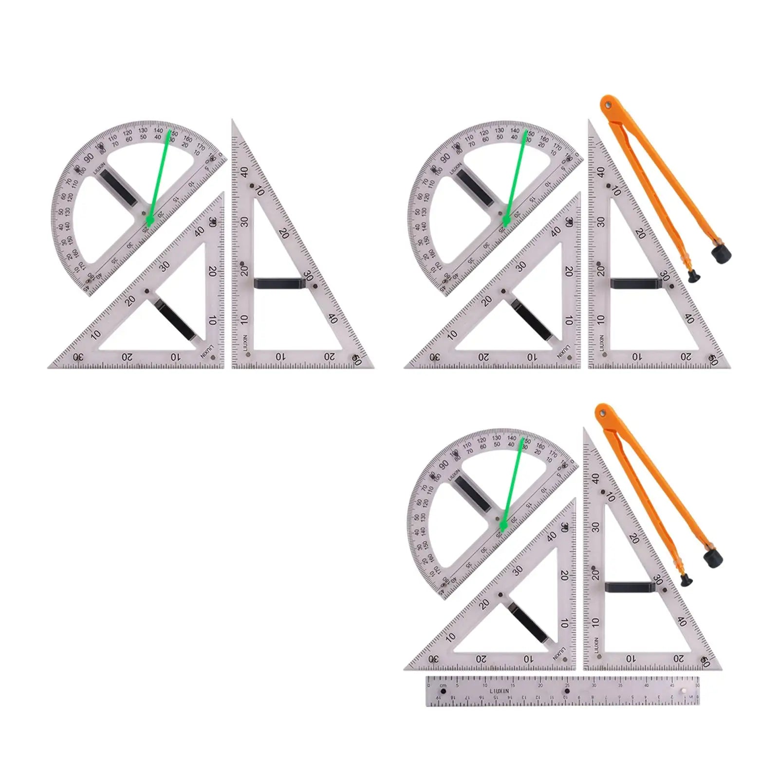 Large Geometry Math Ruler Set Set Math Teaching Aid for Blackboard Drafting