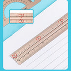 Maths Protractor Triangle Ruler Geometry Straightedge Examination Stationery School Supplies Aluminium Ruler Set Metal Rulers