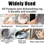 Thickened Steel Wire Cleaning Cloth Non-Scratch Double-layer Iron Microfiber Mesh Dishrag Washing Pot Rags Kitchen Towel