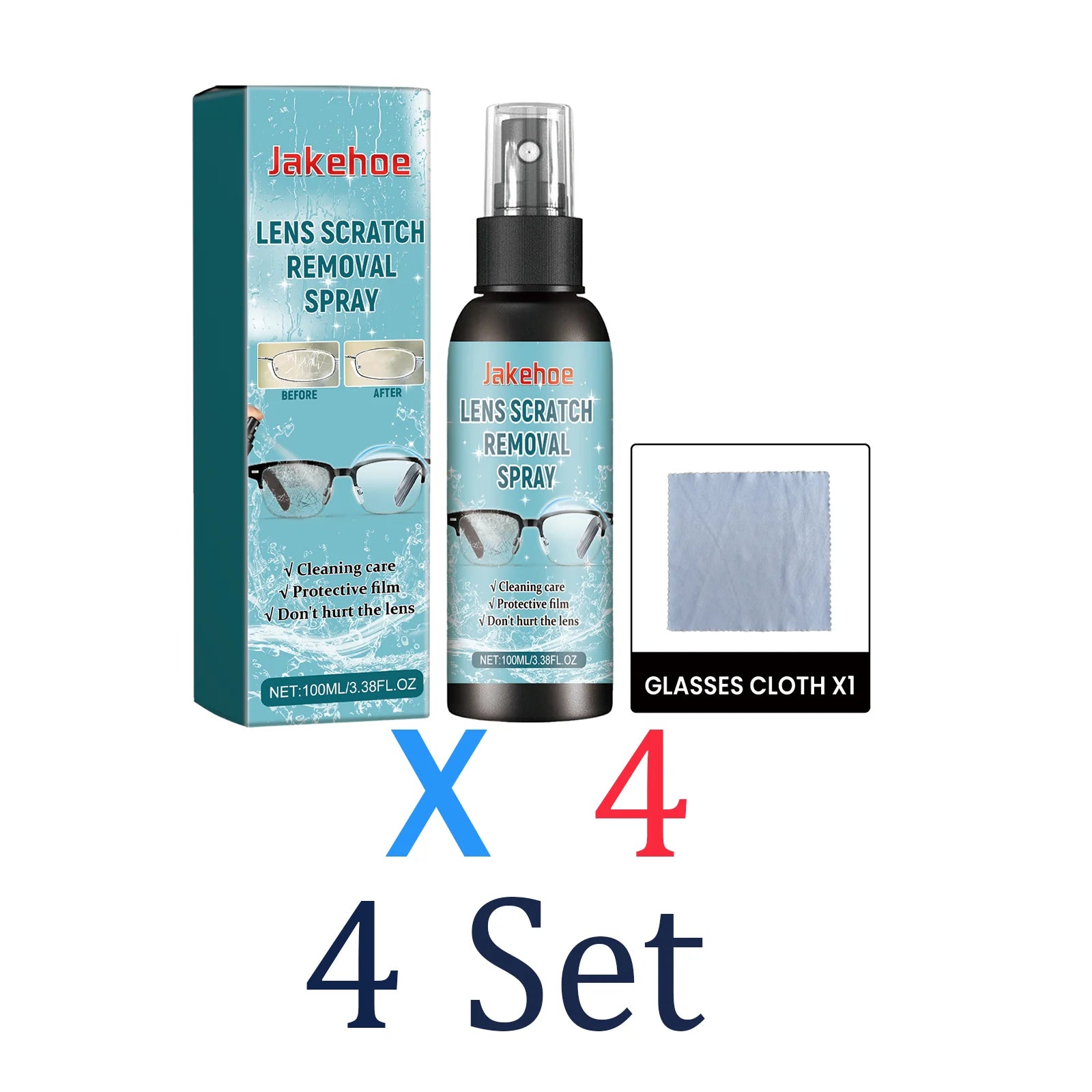 Eyeglass Lens Cleaner Spray Anti Fog Glasses Care Instant Clear Vision Oil Stain Remover Sunglasses Screen Cleaning Kit 100ml