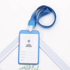 Fashion Card Cover Women Men Aluminum Alloy Work Name Card Holders Business Work Card ID Badge Lanyard Holder Metal Bags Case