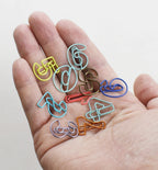 10pcs/Set Metal Digital Shape Paper Clips Kawaii Cute Bookmark Clip Stationery Office School Supplies
