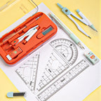 8-Piece Math Drawing Set,Drawing Tools,Including Compass,Ruler,Set Square,Protractor, Eraser,And Mechanical Pencil,Compass Set