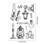 Vintage Lights Silicone Clear Stamp Candles and Street Lamp Transparent Silicone Stamp Light Bulbs Rubber Stamp for Scrapbook