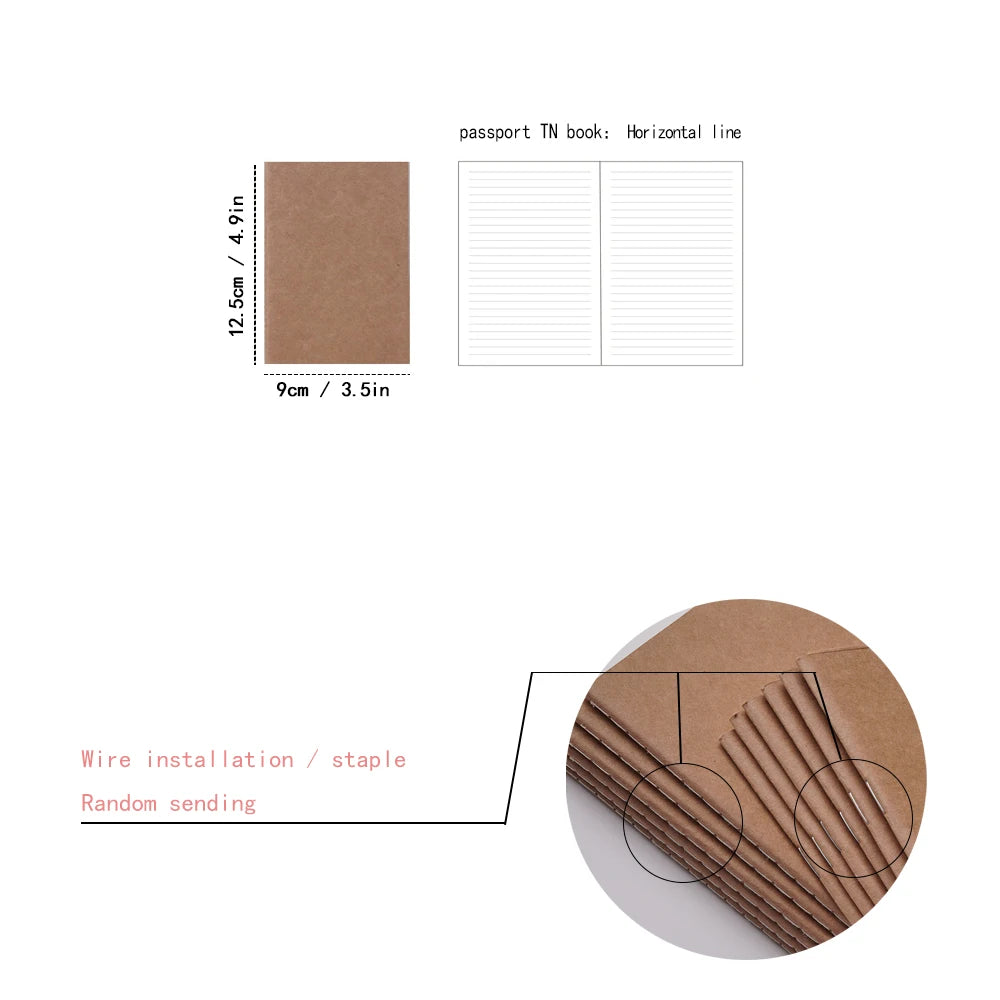 3-Piece A5/Standard Size Refill Inserts For Traveler'S Notebook - Portable Passport Style, 32 Sheets (64 Pages) Each