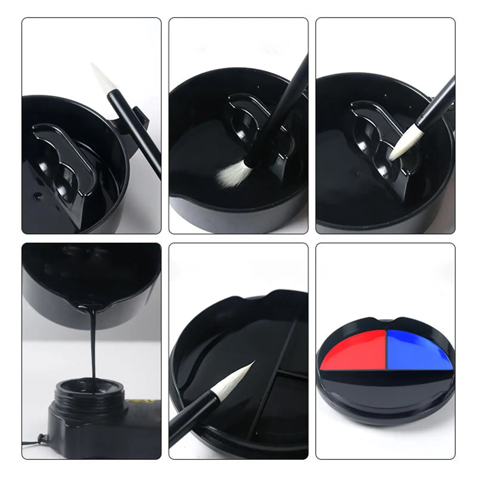 Calligraphy Inkstone with Cover Students Supplies for Chinese Japanese Writing Inkstone Professional Ink Plate Ink Well Dish