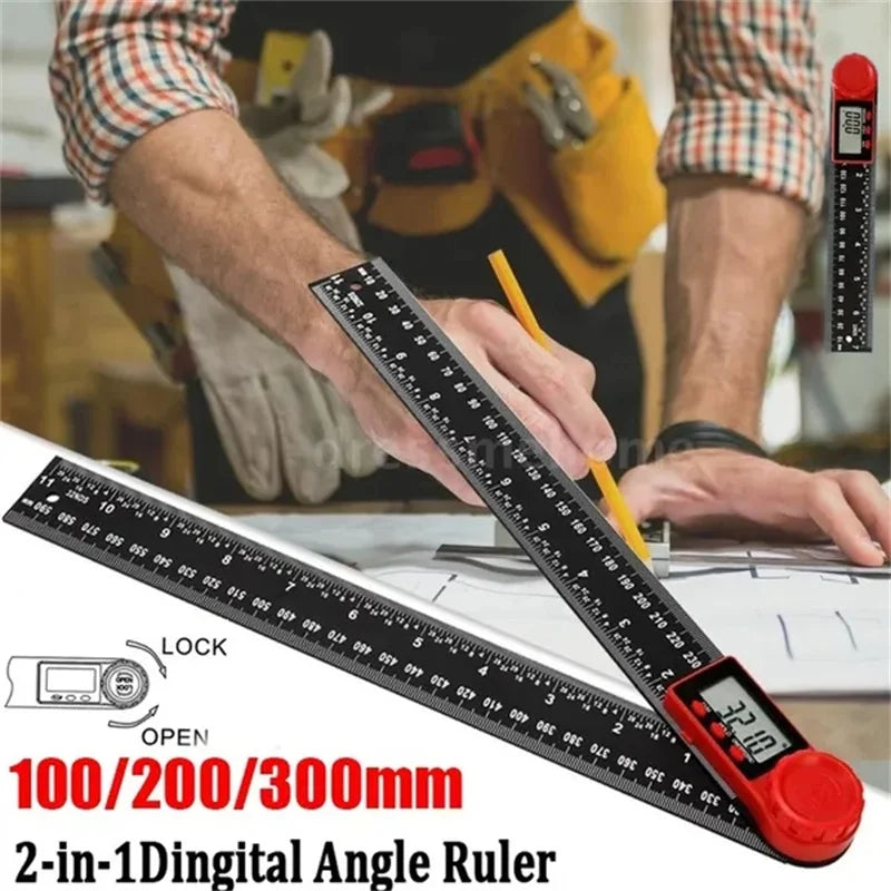 2-in-1 Digital Angle Meter Inclinometer Digital Angle Ruler Electronic Goniometer Protractor Angle finder Measuring Tool