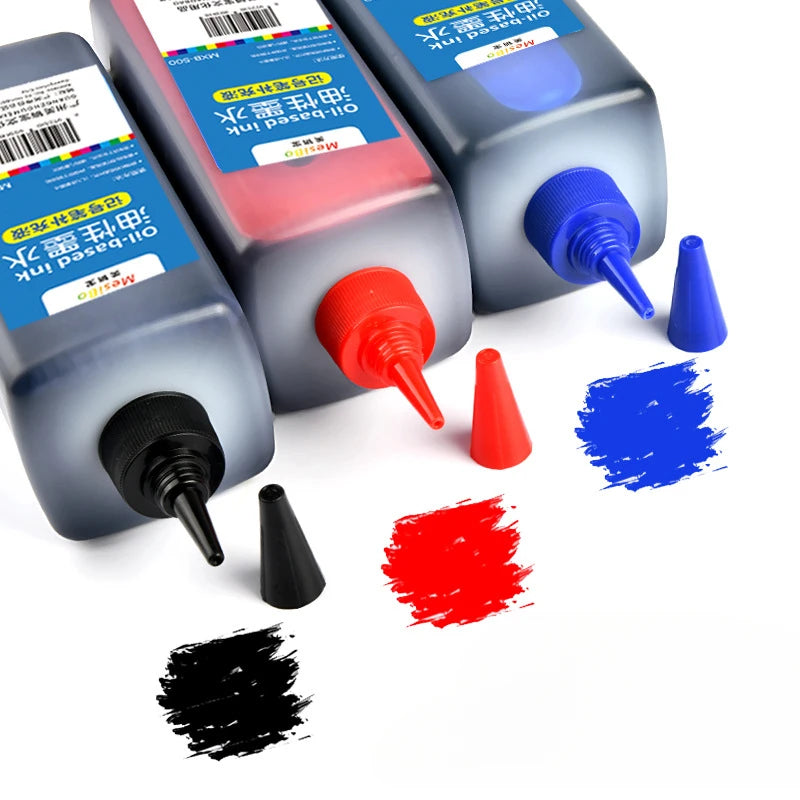 500ml Large Capacity Bottled Marker Ink Waterproof Quick Drying Oil-based Marker Refill Liquid School Supplies