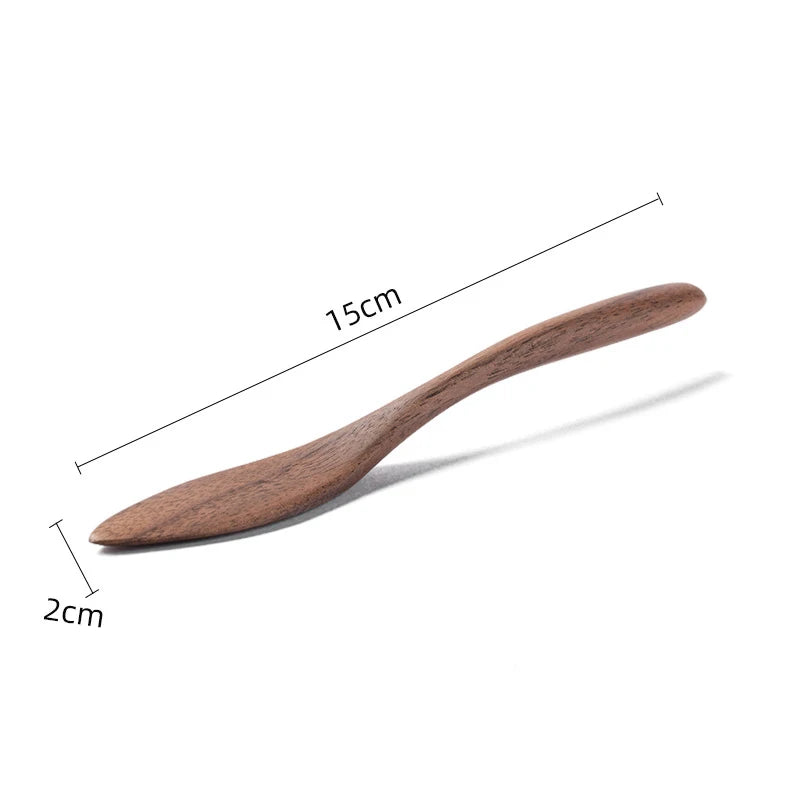 3-piece natural walnut wood coffee stirrer set, reusable, kitchen beverage stirring spoon, butter spreader, coffee equipment set
