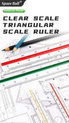 Space Ball Multi-functional Triangular Ruler Student Stationery 12.5/30cm Drafting Tool Scale Ruler Architect Technical Ruler