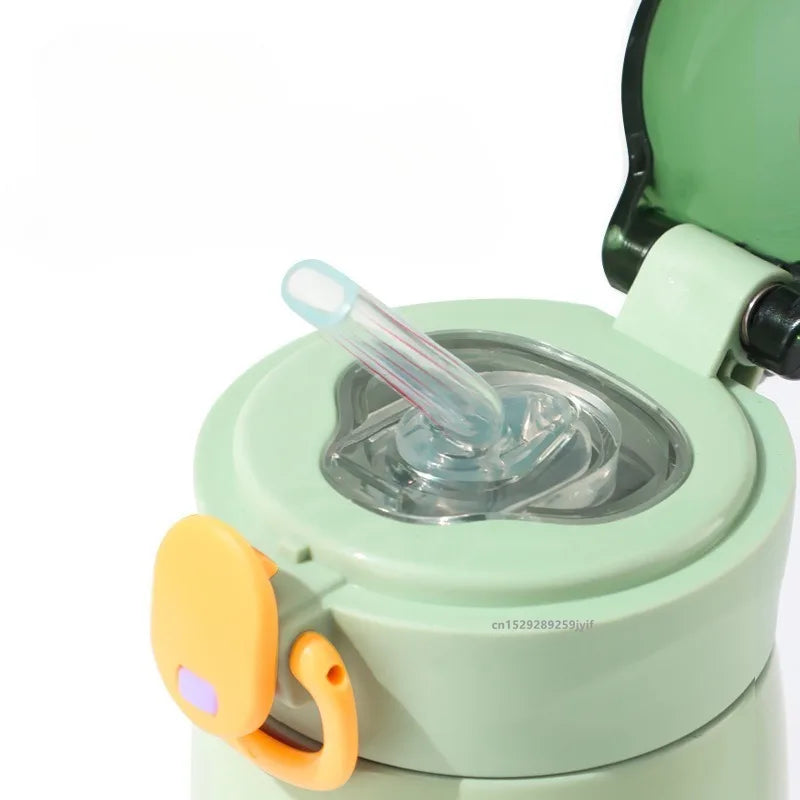 Stainless Steel Insulated Cup Double-Wall Vacuum Cup 320/460ML Leak-Proof Thermal Water Bottle With Straw For Home Outdoor Sport