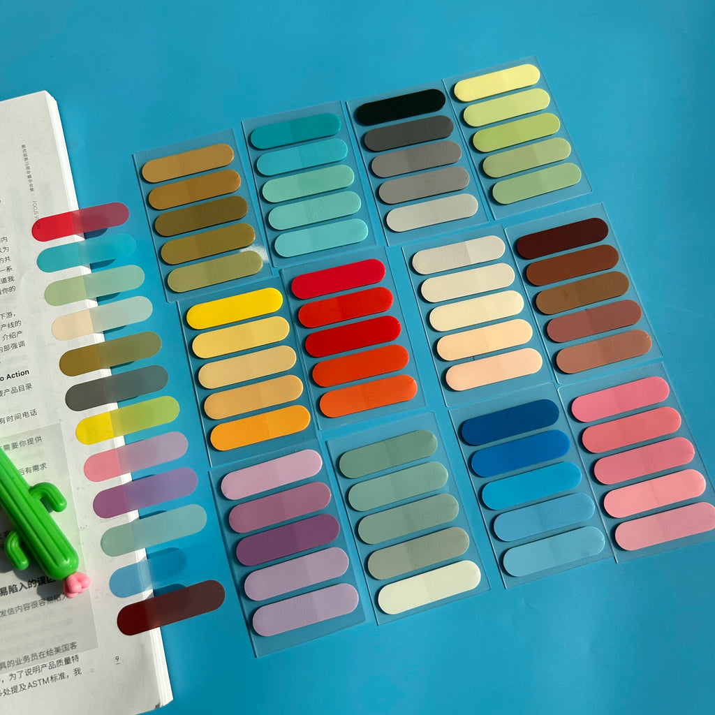 12Packs 5000sheets Transparent Colorful Index Stickers Memo Pad Office School Stationery Self-Adhesive Sticker Sticky Note Pads