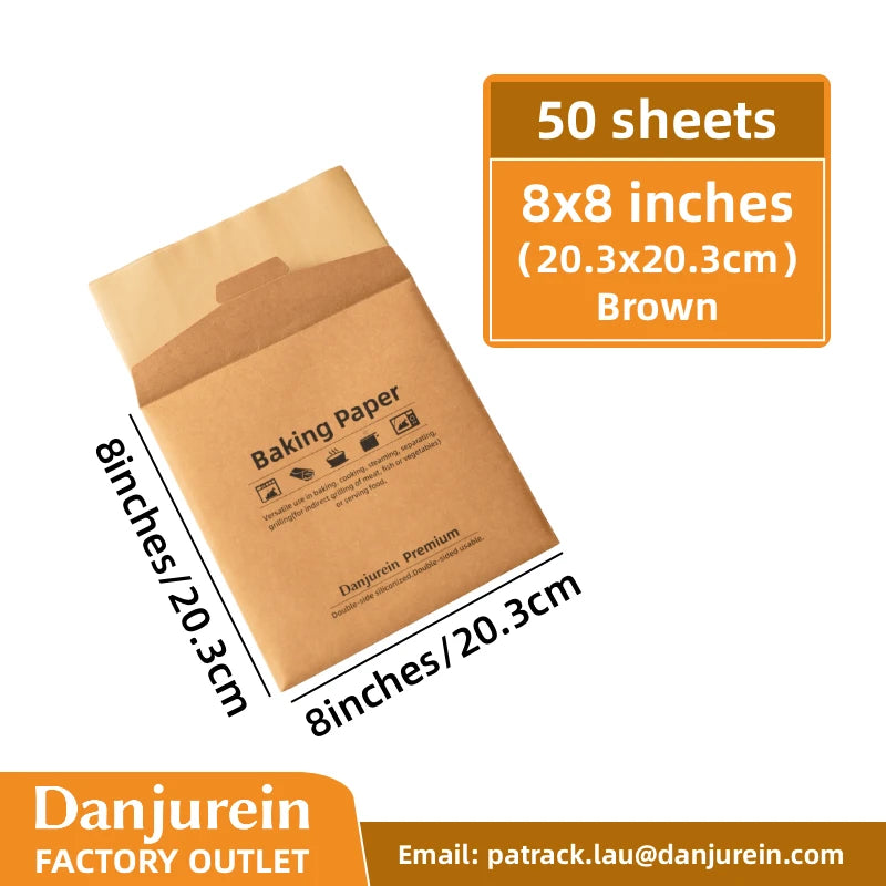 Parchment Paper Baking Paper Square Non-Stick Precut 4” to 12” Grilling Oven Air Fryer Steaming Burger Paper Baking Supplies
