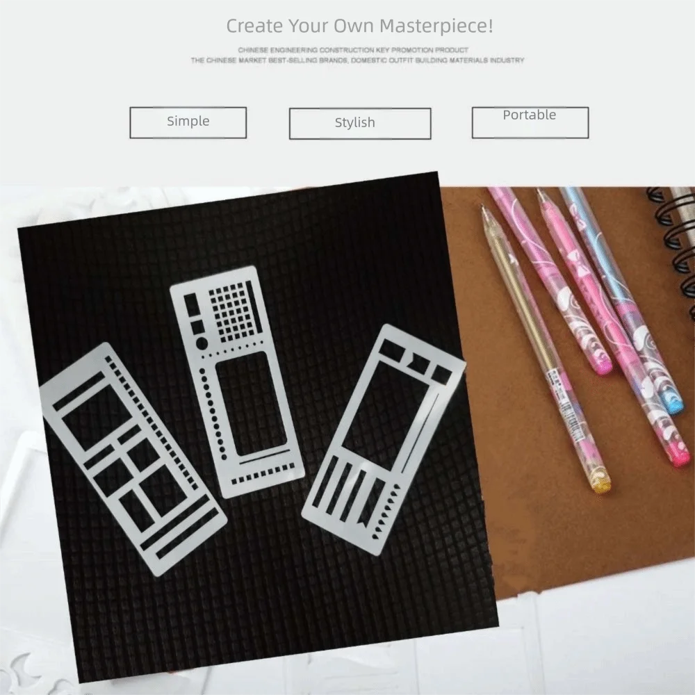 Dot Grid Flexible Record Template Multifunctional Checklists Boxes Lines Handmade Template Ruler Educational Stencils