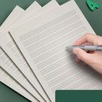 English Practice Book, Thin Four Line Grid English Exercise Book, 50 Sheets, Thickened Draft Paper