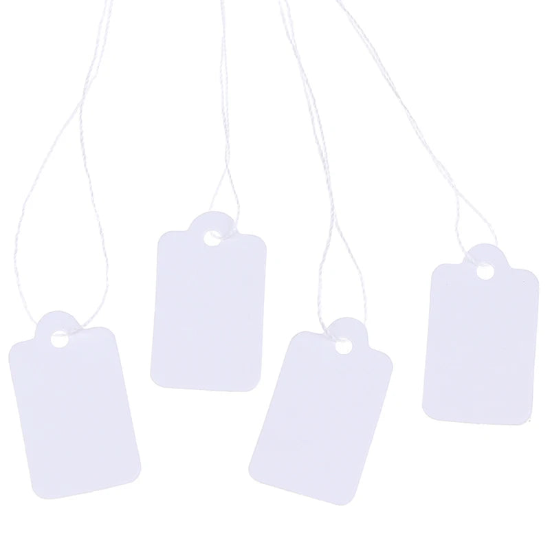 300Pcs label tie string strung ticket jewelry merchandise display price tags