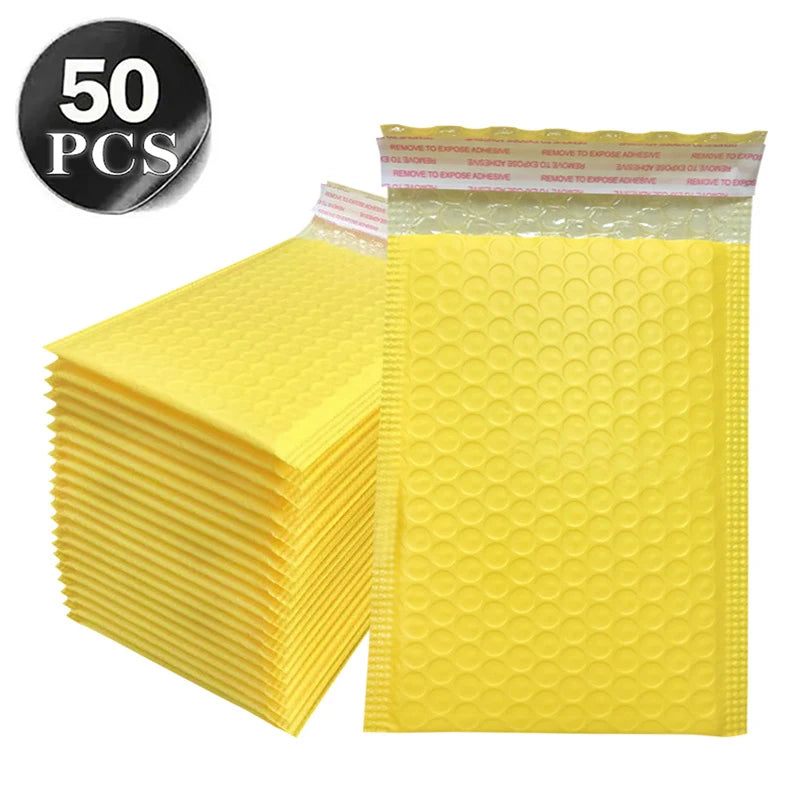50Pcs Black Bubble Packaging Envelope Mailing Envelopes Mailer Poly Envelope for Shipping Self Seal Bubble Bags Padding