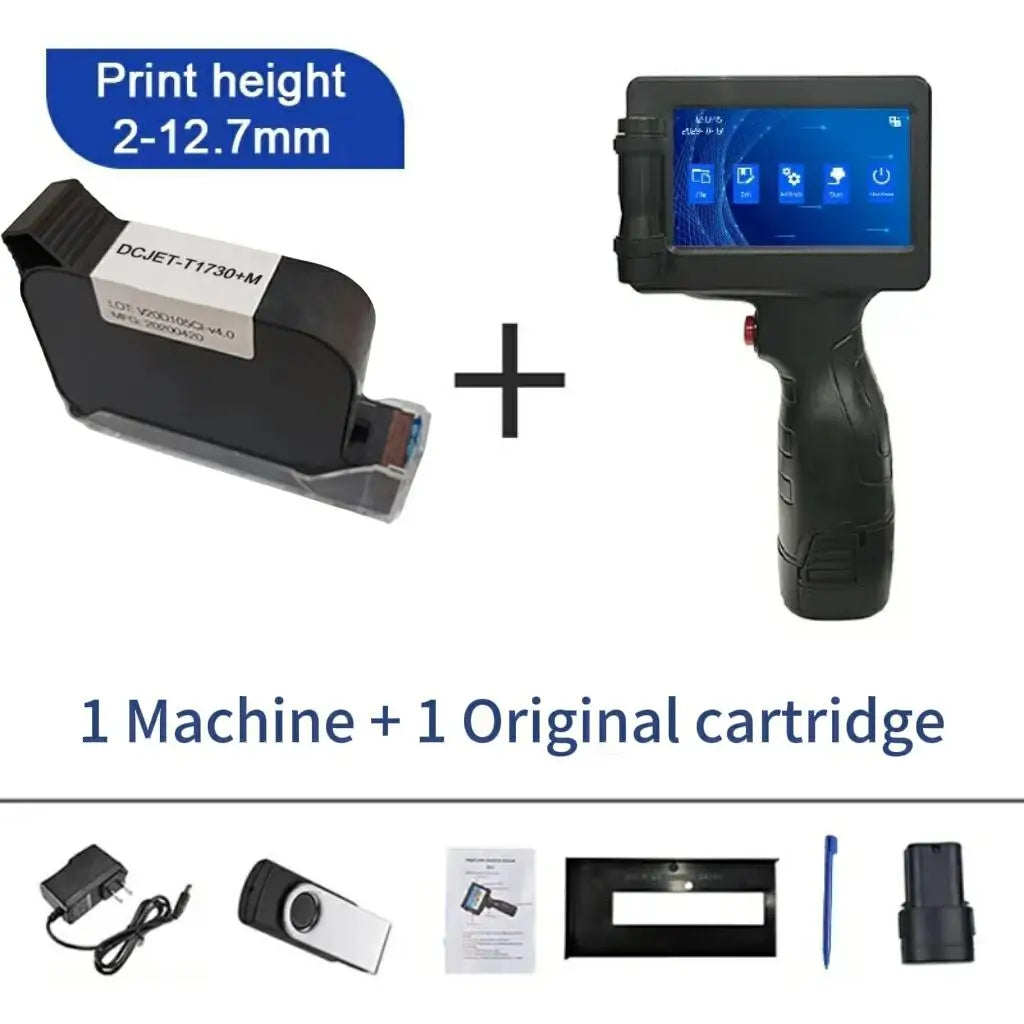For Hp Phezer 12.7mm Label Printer Batch Code Date Number QR Bar Logo Expiry P15  Handheld Inkjet Printer 28 Languages Portable