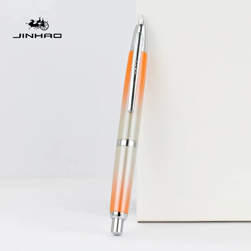 JINHAO 10 Press Fountain Pen Retractable EF/F Nib Metal With Clip Writing Ink Pen Converter School Supplies Stationery PK A1 A2