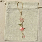 Cute Star Flower Phone Charm Strap Kawaii Ceramic Beaded Phone Lanyard Pastel Colors for Girls Bag Camera Pendant