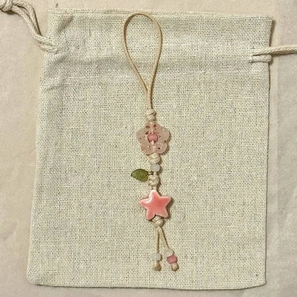 Cute Star Flower Phone Charm Strap Kawaii Ceramic Beaded Phone Lanyard Pastel Colors for Girls Bag Camera Pendant