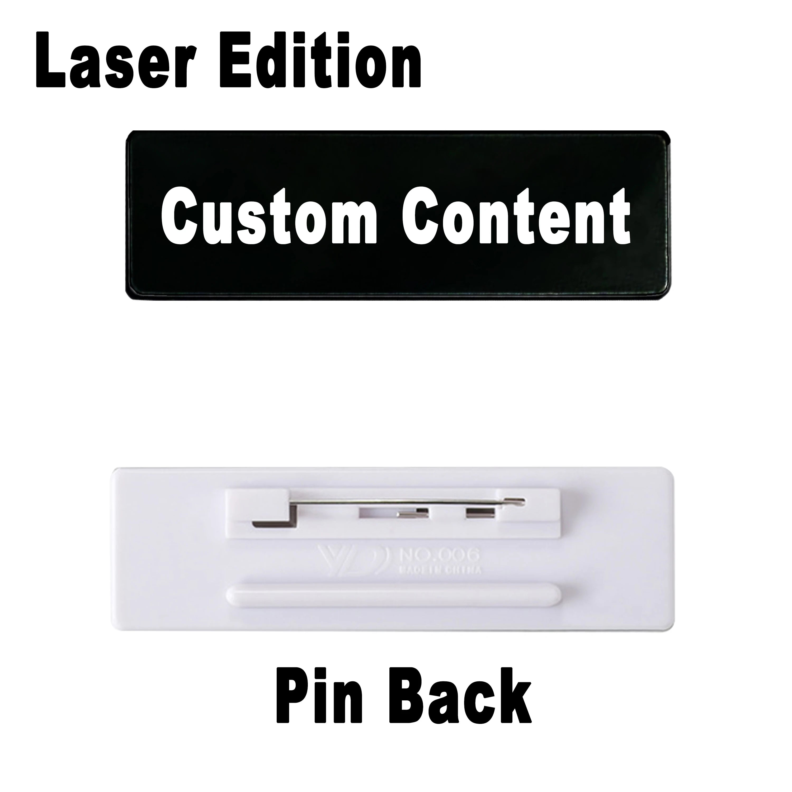 Stainless Steel Custom Name Tag with Pin Clip - Engraved Personalized Work Badge Business Identification Metal ID Name Plate