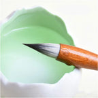 Watercolor Painting Brush Short Woolen Rabbit Mixed Hair Calligraphy Brush Chinese Running Regular Script Brush Pen Tinta China