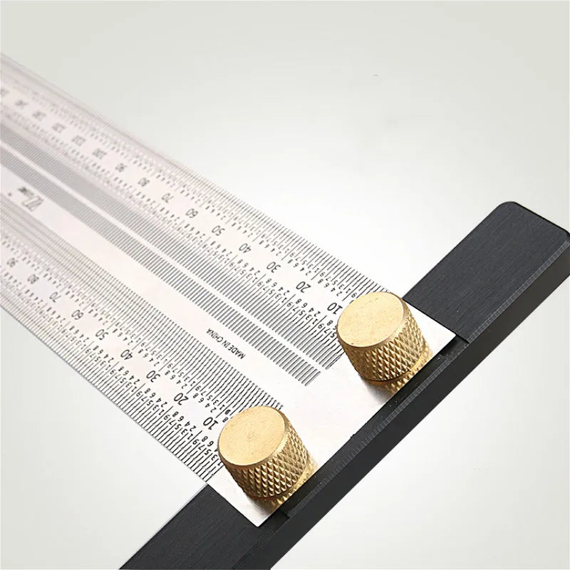Precision Marking T-Rule, Stainless Steel T Type Hole Ruler Scribing Gauge Marking Measuring Tool Woodwork  200mm/300mm/400mm