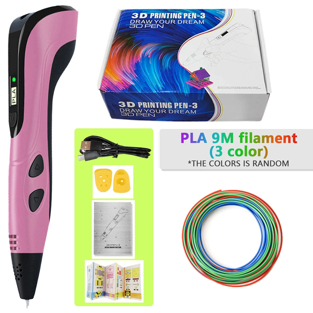 3d Pen for kids Creatived Toy DIY 3D Printing Pen Type-C Rechargeable 3D Pens Set with 200M PLA Filament for Children Gift