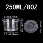 50PCS Disposable Clear Plastic Pudding Cups with Lids Tiramisu Dessert Cupsfor Baking Party Supplies Jelly Yogurt Container